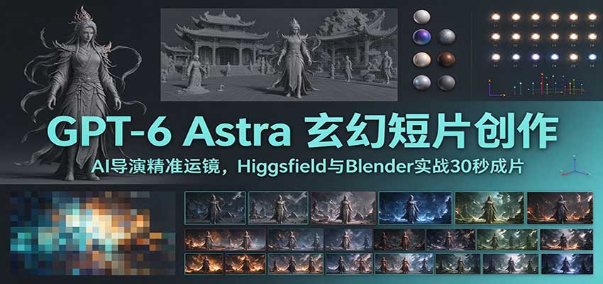 GPT-6 Astra 玄幻短片创作：AI导演精准运镜，Higgsfield与Blender实战30秒成片-爱搭资源网