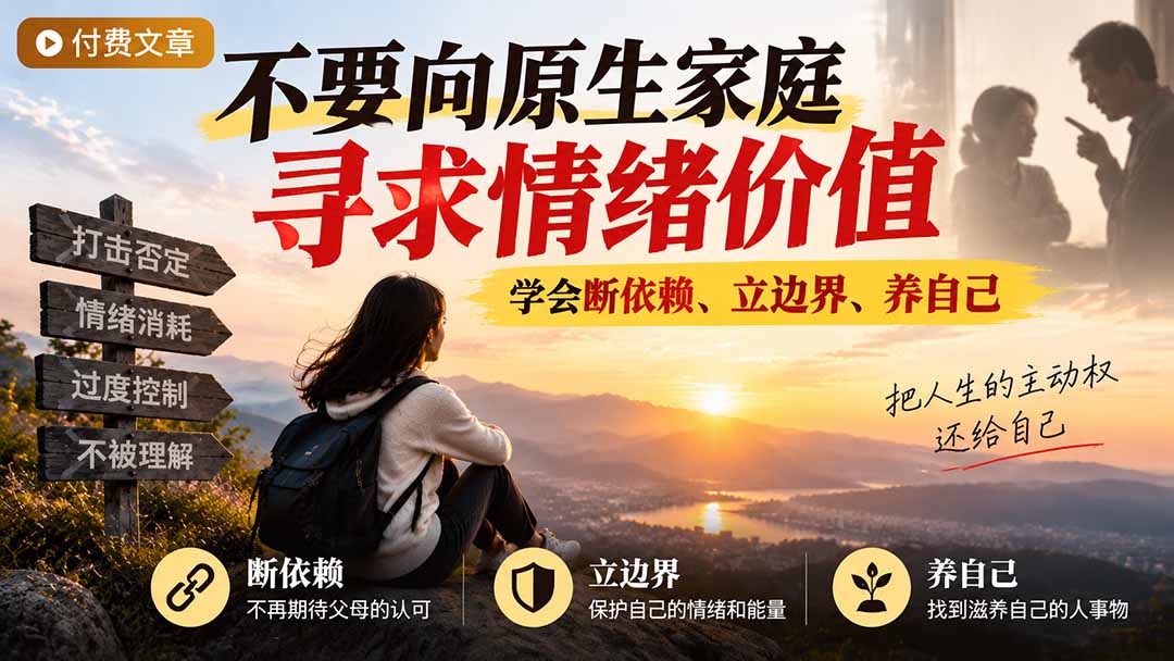 付费文章：不要向原生家庭寻求情绪价值，学会断依赖、立边界、养自己-爱搭资源网