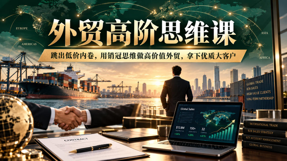 外贸高阶思维课，跳出低价内卷，用销冠思维做高价值外贸，拿下优质大客户-爱搭资源网