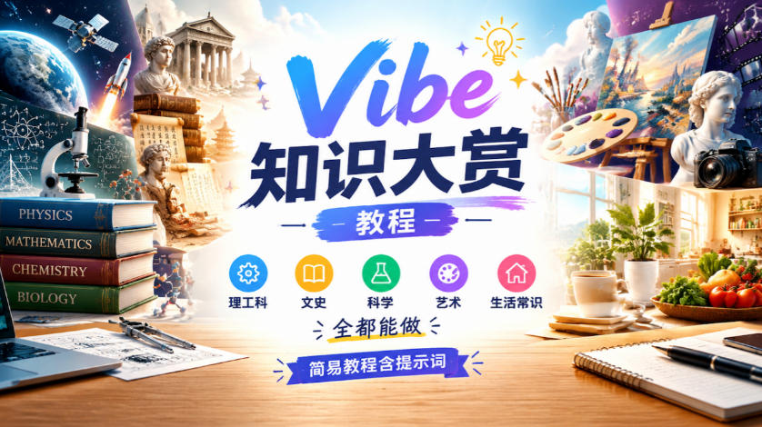 Vibe知识大赏教程，理工科、文史、科学、艺术、生活常识全都能做，简易教程含提示词(更新1025)-爱搭资源网
