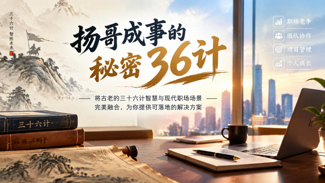 扬哥成事的秘密36计，将古老的三十六计智慧与现代职场场景完美融合，为你提供可落地的解决方案-爱搭资源网