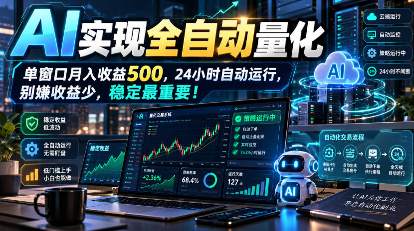 AI全自动量化项目，长期稳定可落地，0门槛躺赚稳定项目！-爱搭资源网