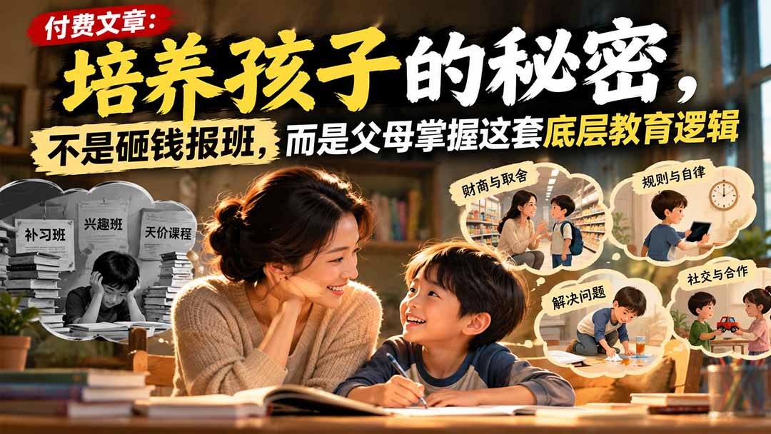付费文章：培养孩子的秘密，不是砸钱报班，而是父母掌握这套底层教育逻辑-爱搭资源网