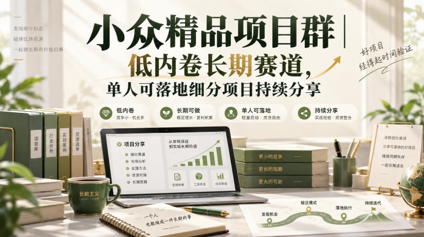 小众精品项目群｜低内卷长期赛道，单人可落地细分项目持续分享-爱搭资源网