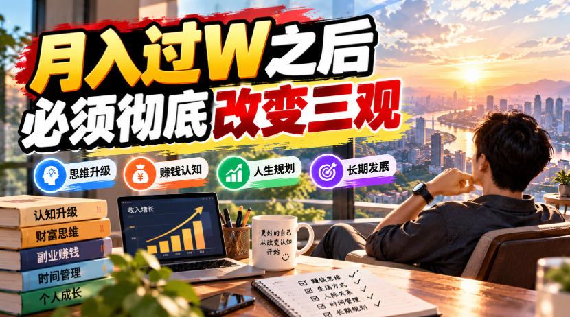 某公众号付费文章：月入过W之后，必须彻底改变三观-爱搭资源网