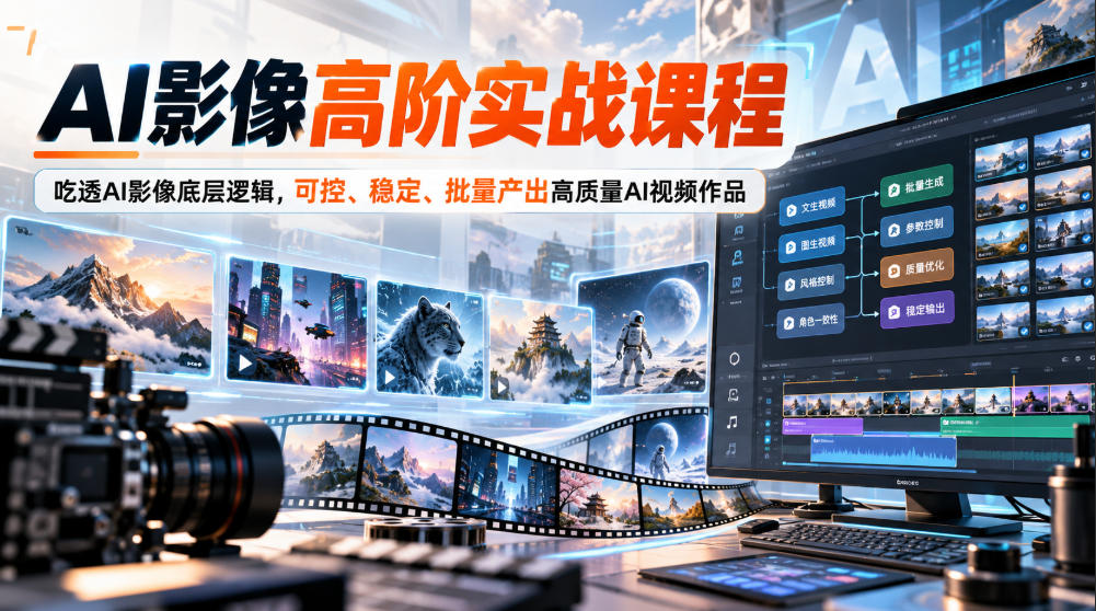 AI影像高阶实战课程，吃透AI影像底层逻辑，可控、稳定、批量产出高质量AI视频作品-爱搭资源网