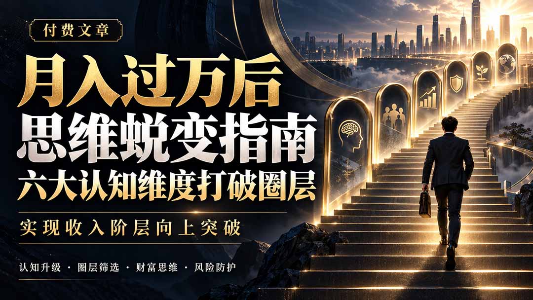 付费文章：月入过万后思维蜕变指南，六大认知维度打破圈层，实现收入阶层向上突破-爱搭资源网
