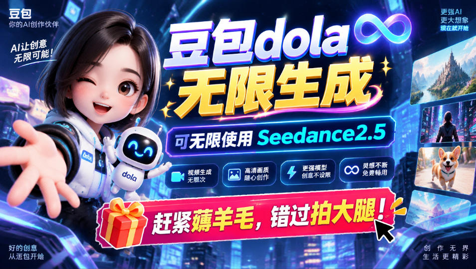 1029最新豆包dola无限生成技术，可以无限生成sseedance2.5，赶紧薅羊毛，和谐拍大腿-爱搭资源网