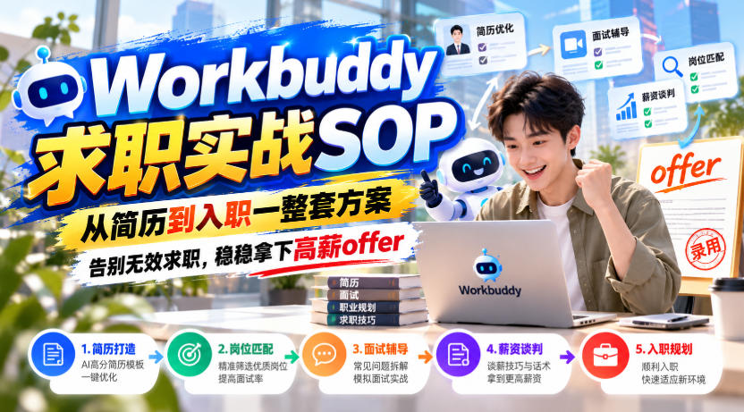 Workbuddy求职实战SOP，从简历到入职一整套方案，告别无效求职，稳稳拿下高薪offer-爱搭资源网