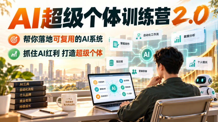 AI超级个体训练营2.0，帮你落地可复用的AI系统，抓住AI红利打造超级个体-爱搭资源网